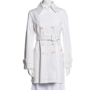 Theory white trench coat, size P.